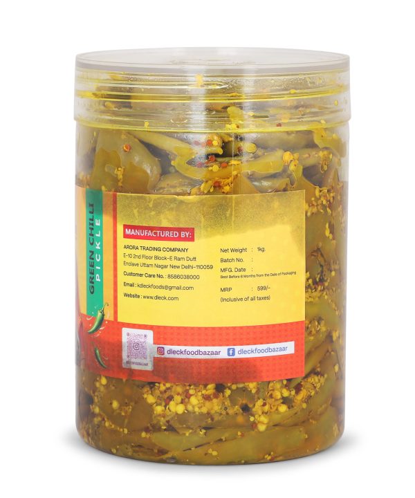 Dleck food bazaar | green chilli 1kg pickle